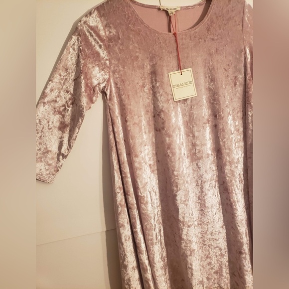 Rolla Coster Clothing Woman’s Pink Velvet Mini Tunic 3/4 Sleeve Dress Size Small - Picture 2 of 11